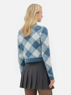 Casaco Malha Conjunto Coordenado Argyle Rita Ora