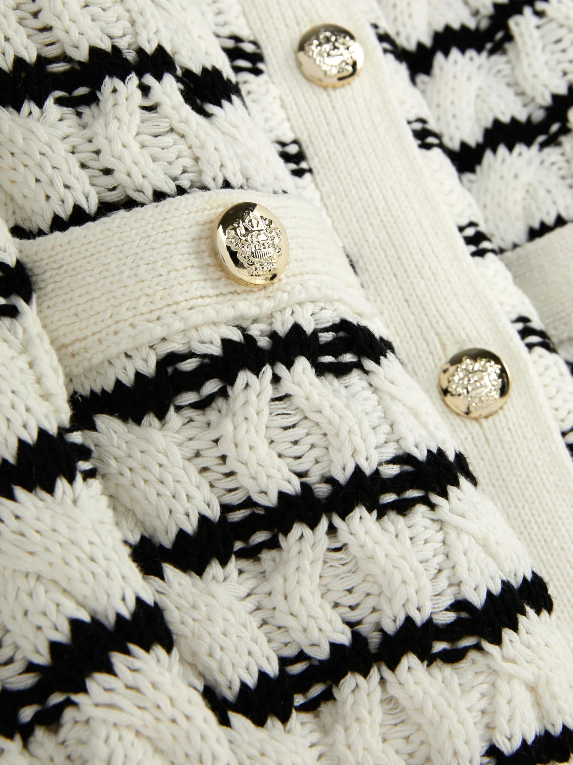 Casaco Malha Entrançada Riscas