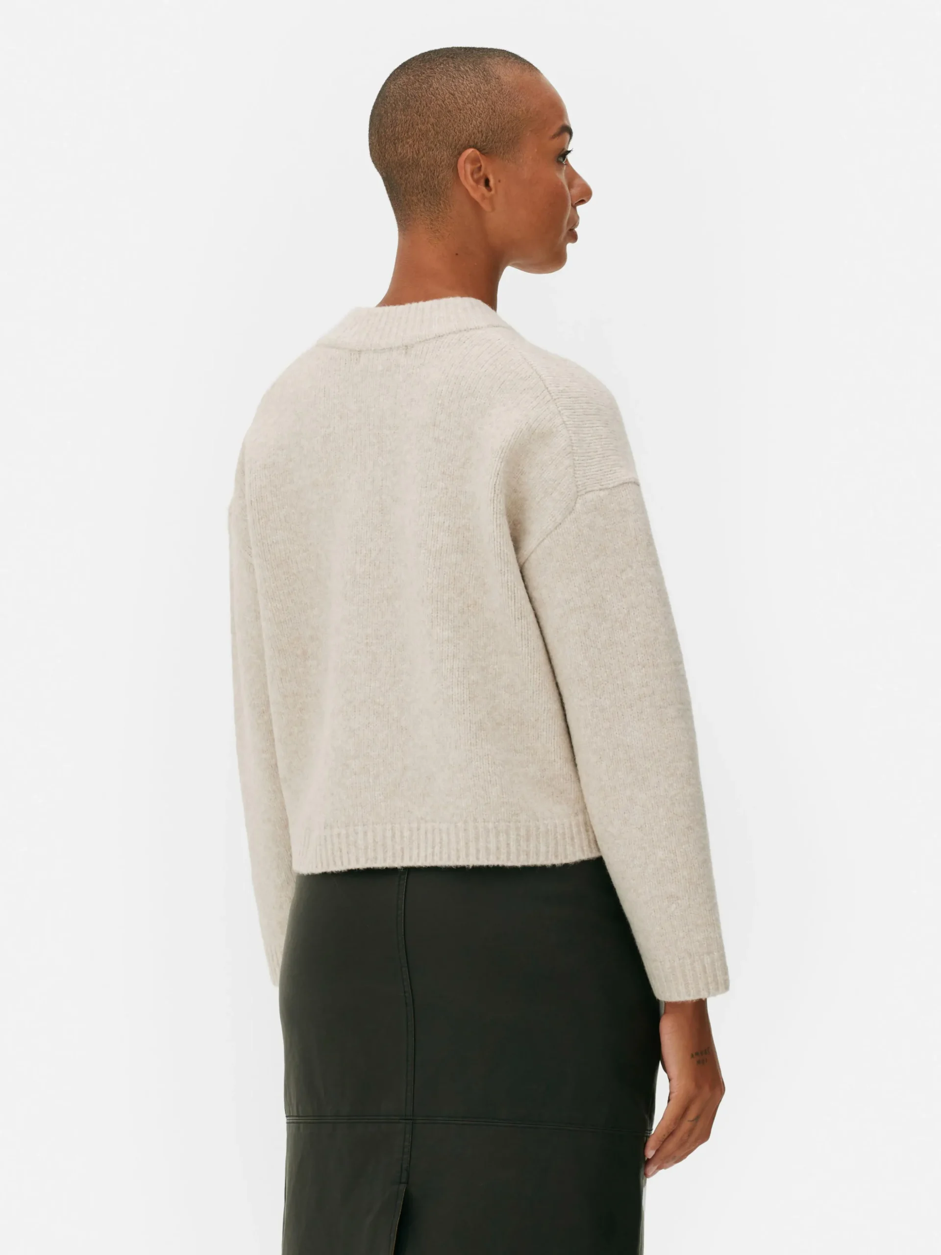 Casaco Malha Folgado Botões Frente