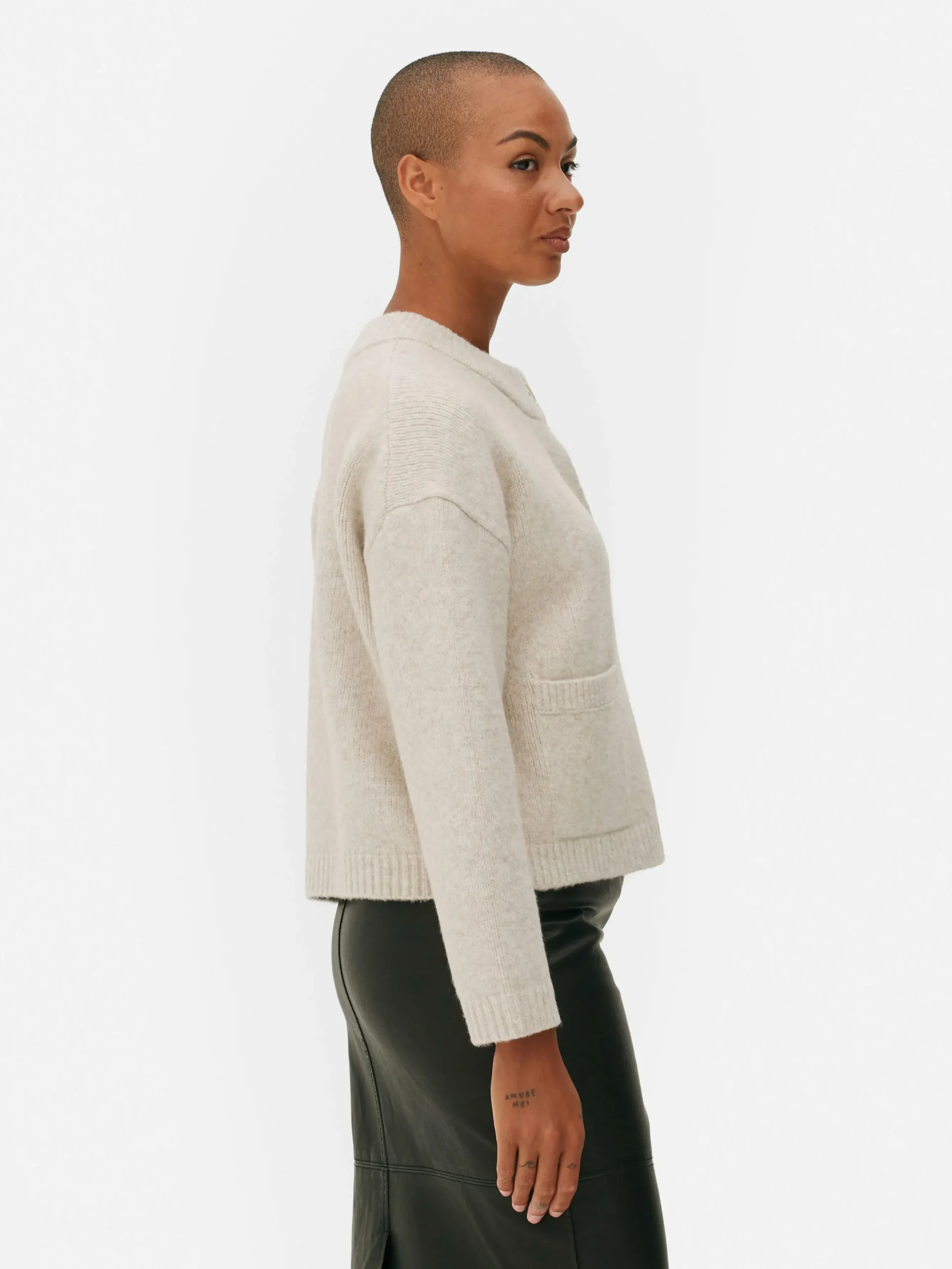 Casaco Malha Folgado Botões Frente