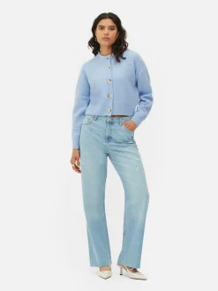 Casaco Malha Gola Redonda Botões