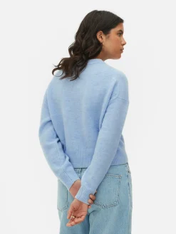 Casaco Malha Gola Redonda Botões