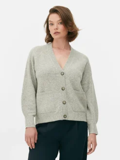 Casaco Malha V Estilo Boyfriend