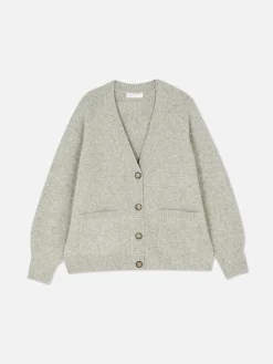 Casaco Malha V Estilo Boyfriend