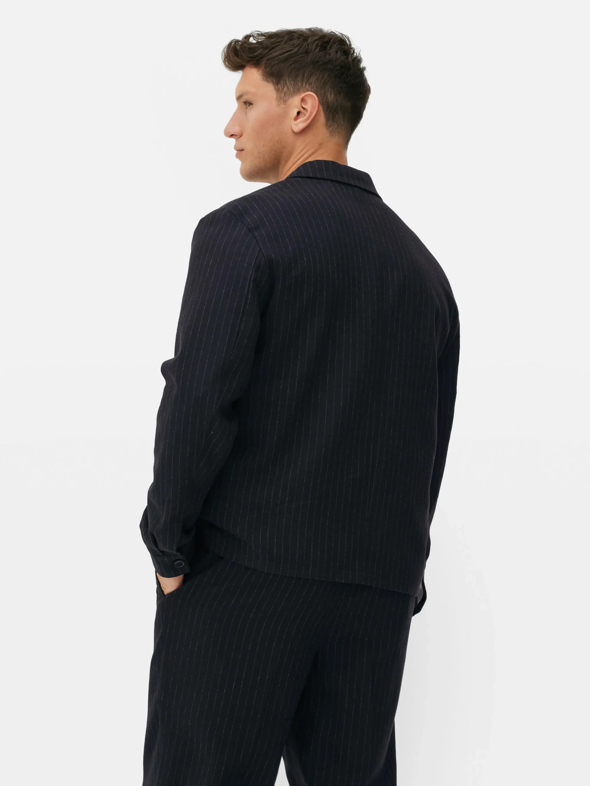 Casaco Riscas Finas Botões Kem