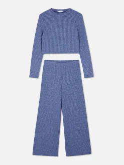 Conj. Coord. Top Manga Comprida Canelado/leggings