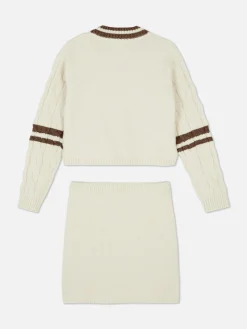 Conj. Coordenado Camisola Malha Entrançada/saia