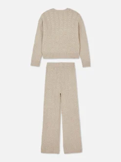 Conj. Coordenado Camisola/leggings Malha Entrançada