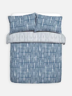 Conjunto Capa Edredão Casal Reversível Riscas