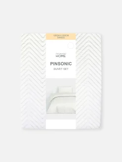 Conjunto Capa Edredão Solteiro Texturada Reversível