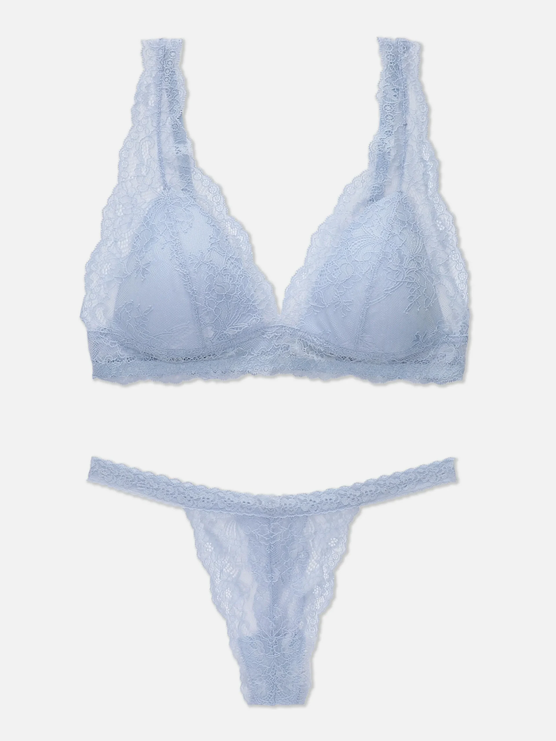 Conjunto Sutiã Bralette Triângulo/tanga Renda
