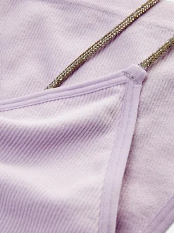 Conjunto Sutiã Bralette/tanga Tira Brilhantes