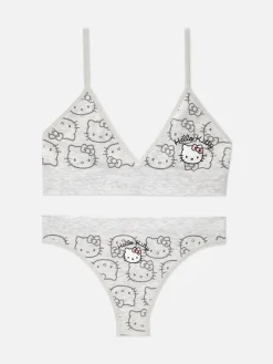 Conjunto Sutiã Bralette/tanga S/ Costuras Hello Kitty