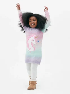 Conjunto Vestido Camisola/collants Unicórnio