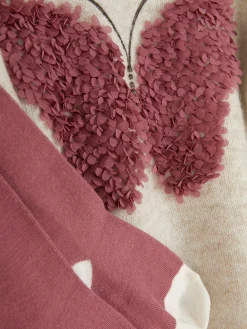 Conjunto Vestido Camisola Borboleta/collants