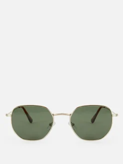 Óculos Sol Armação Metal Hexagonal