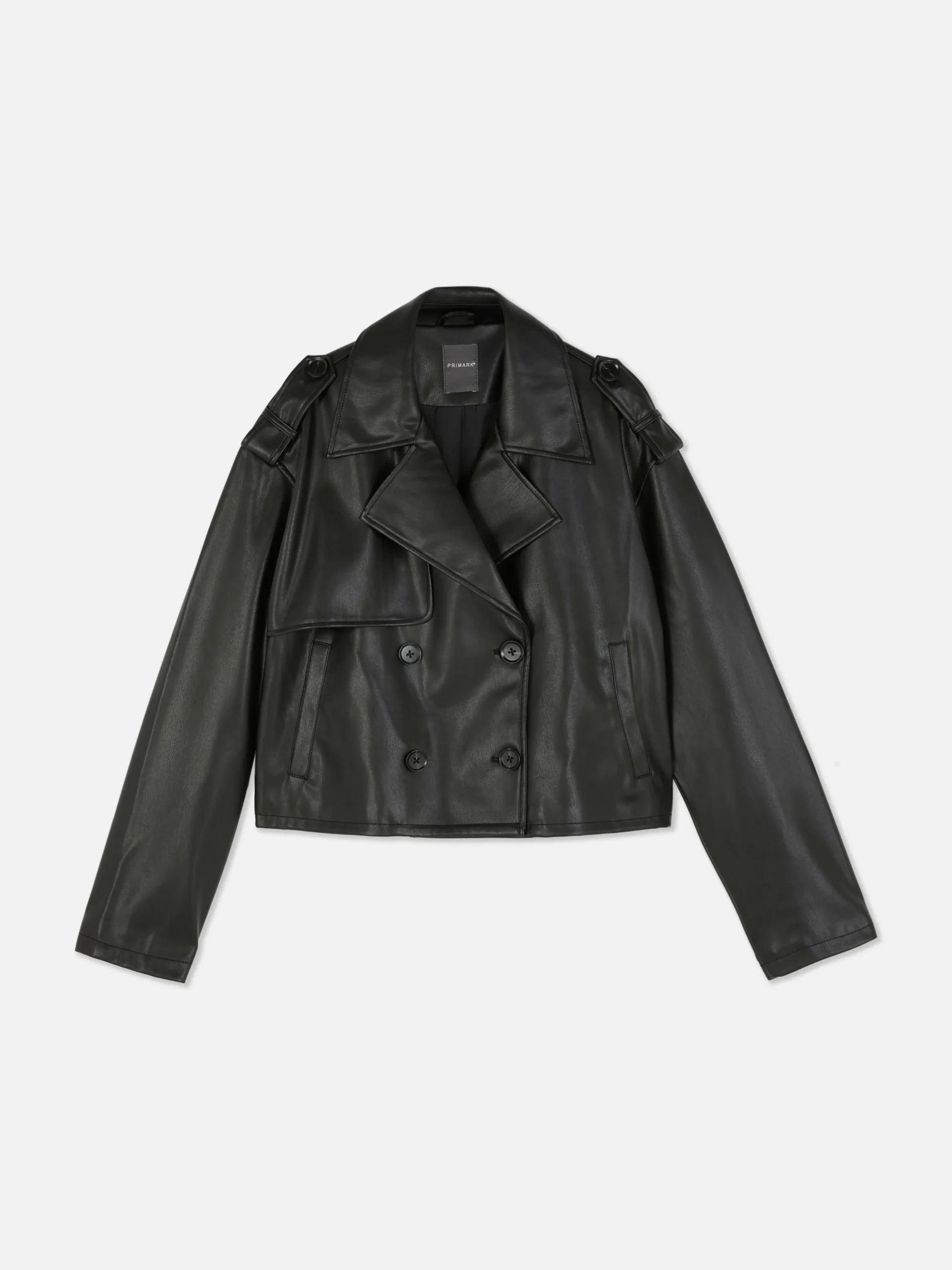 Gabardina Curta Imitação Pele