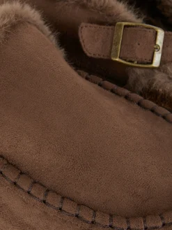 Loafers Fecho Atrás Imitação Camurça Rita Ora