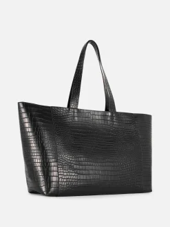 Mala Shopper Efeito Crocodilo Extra Grande