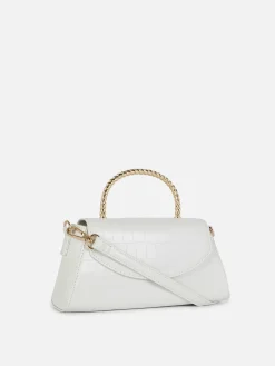 Mala Tiracolo Pega Metal Imitação Crocodilo