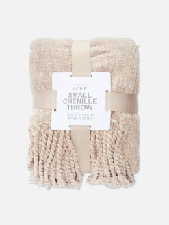 Manta Pequena Textura Aveludada Franjas