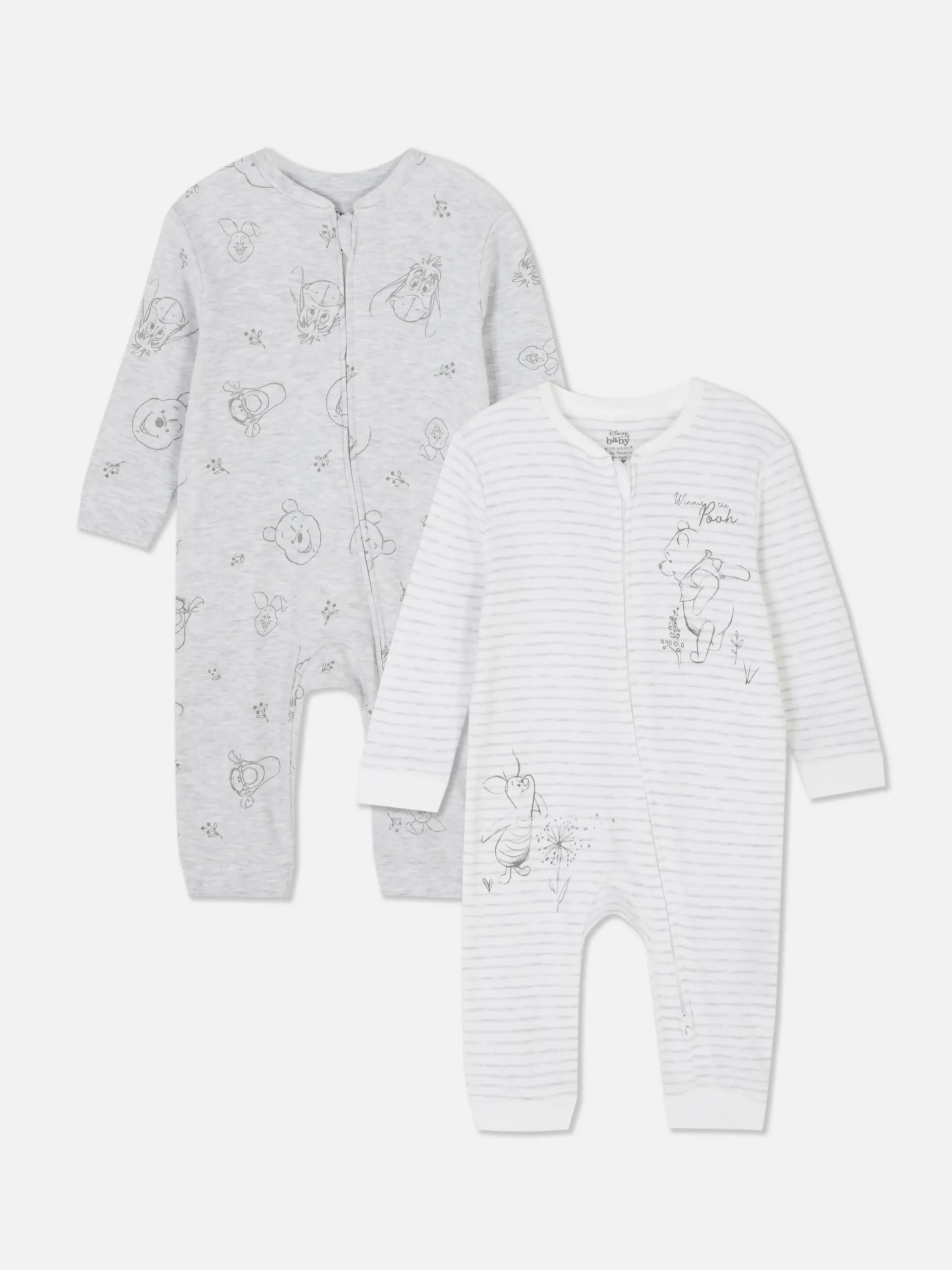 Pack 2 Babygrows Disney Winnie The Pooh