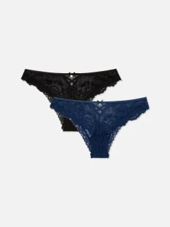 Pack 2 Cuecas Brasileiras Renda Detalhe Medalhão