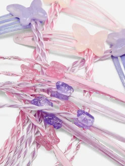 Pack 4 Ganchos Cabelo Pressão Tranças Borboletas