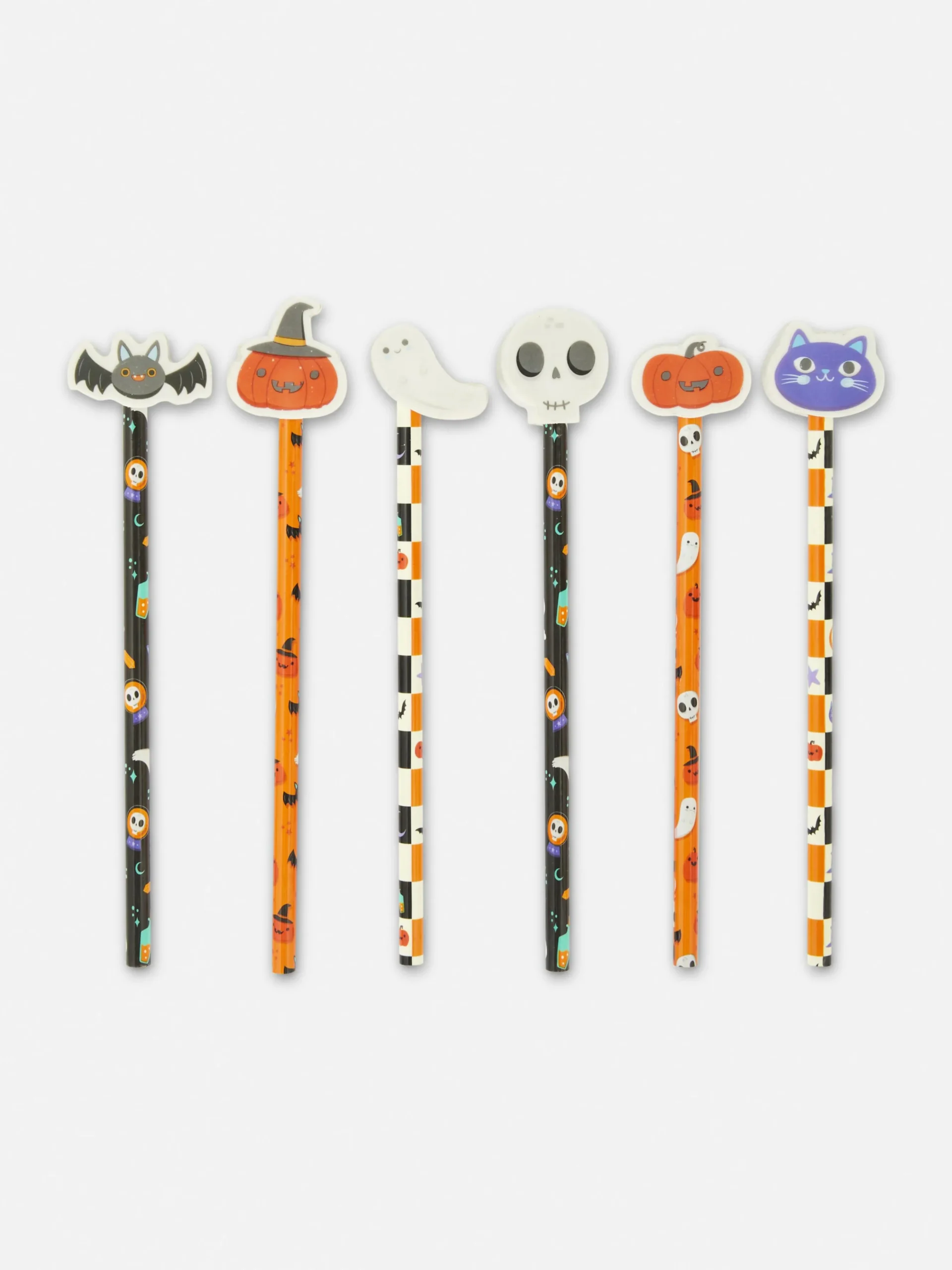 Pack 6 Lápis/borrachas Halloween