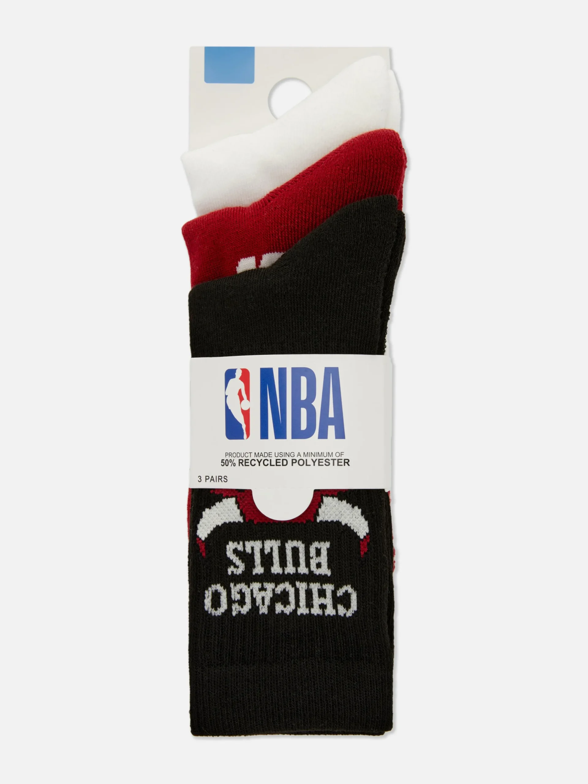 Pack 3 Meias Cano Médio NBA Chicago Bulls
