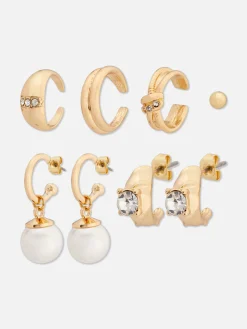 Pack 6 Pares Argolas/brincos Pequenos Brilhantes