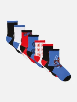 Pack 7 Pares Soquetes Marvel Homem-Aranha