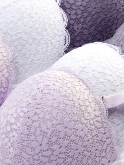 Pack 3 Sutiãs Balconette Renda Floral Copas A–DD