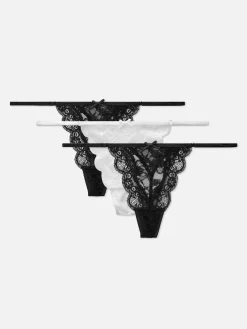 Pack 3 Tangas Fio Dental Renda