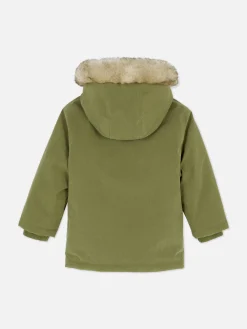 Parka Capuz Imitação Pelo