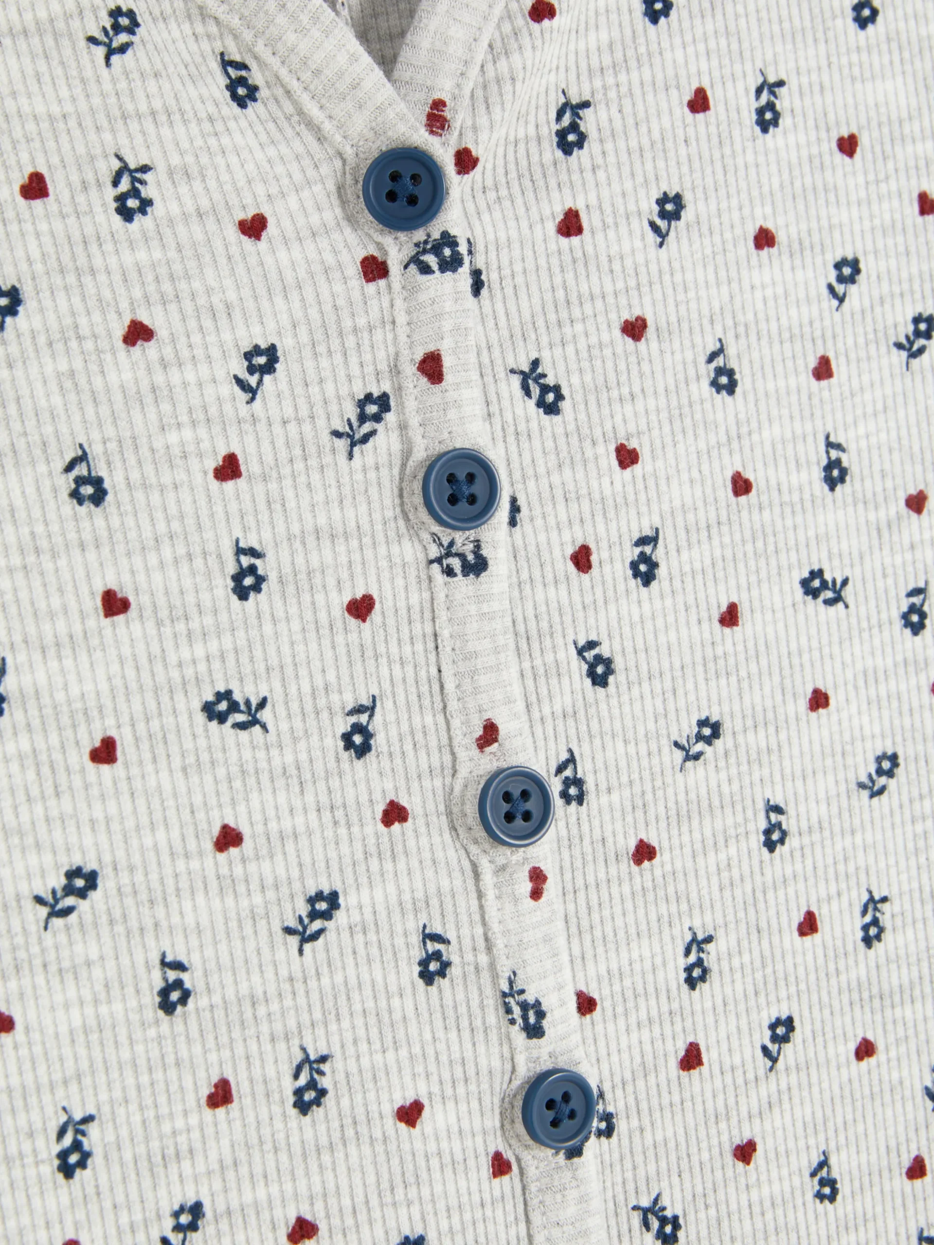 Pijama Macacão Canelado Padrão Floral Miudinho