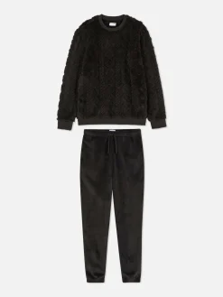 Pijama Malha Polar Efeito Malha Entrançada