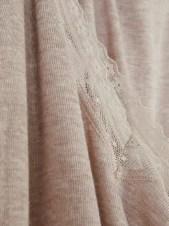 Pijama Manga Comprida Rebordo Em Renda