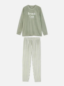 Pijama Manga Comprida Slogan