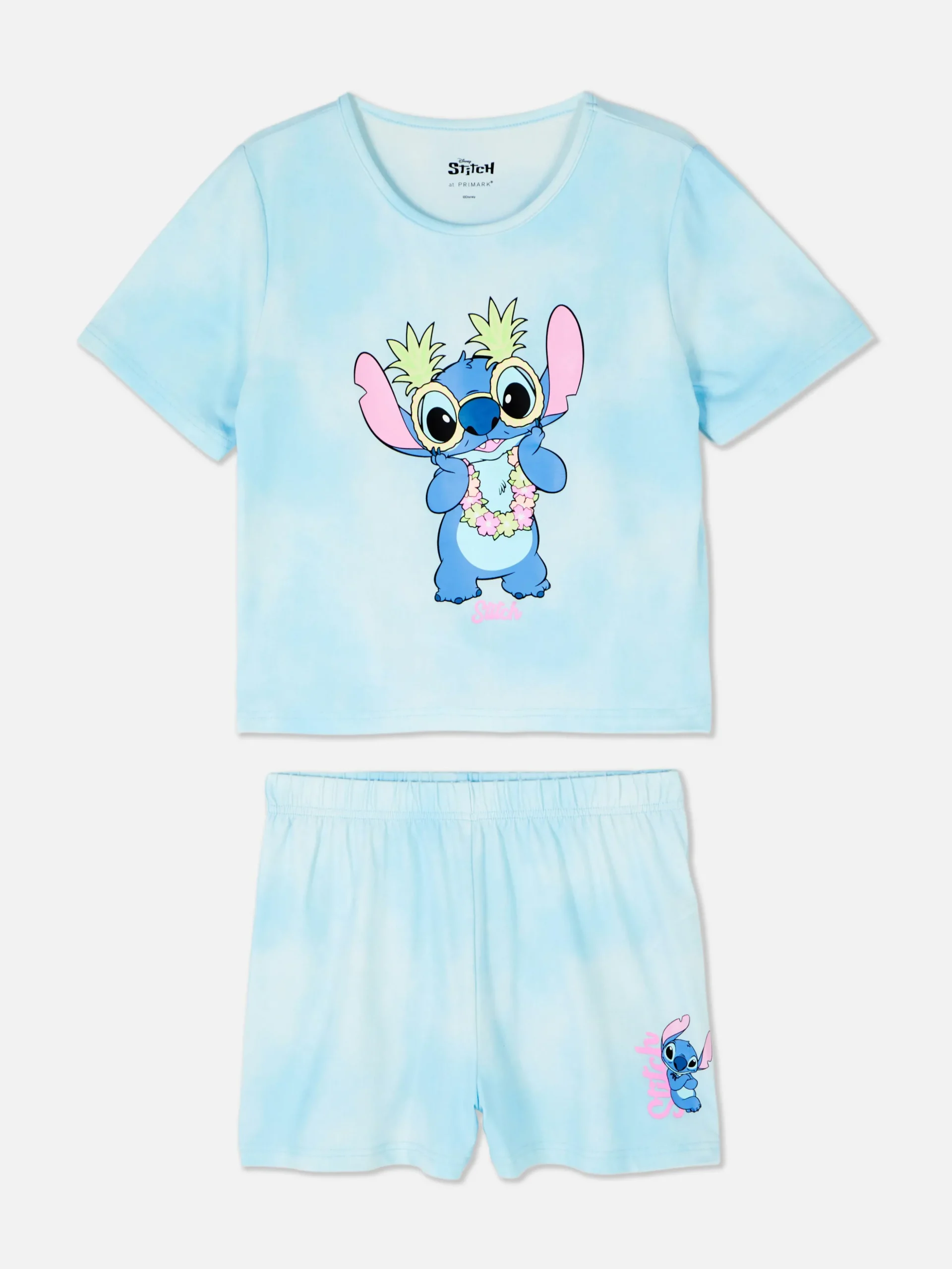 Pijama Manga Curta Efeito Tingido Disney Stitch