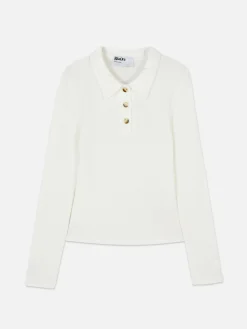 Polo Canelado Manga Comprida Rita Ora