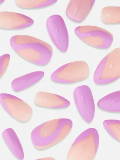 PS... Unhas Postiças Com Redemoinho Brilhante Pontiagudas