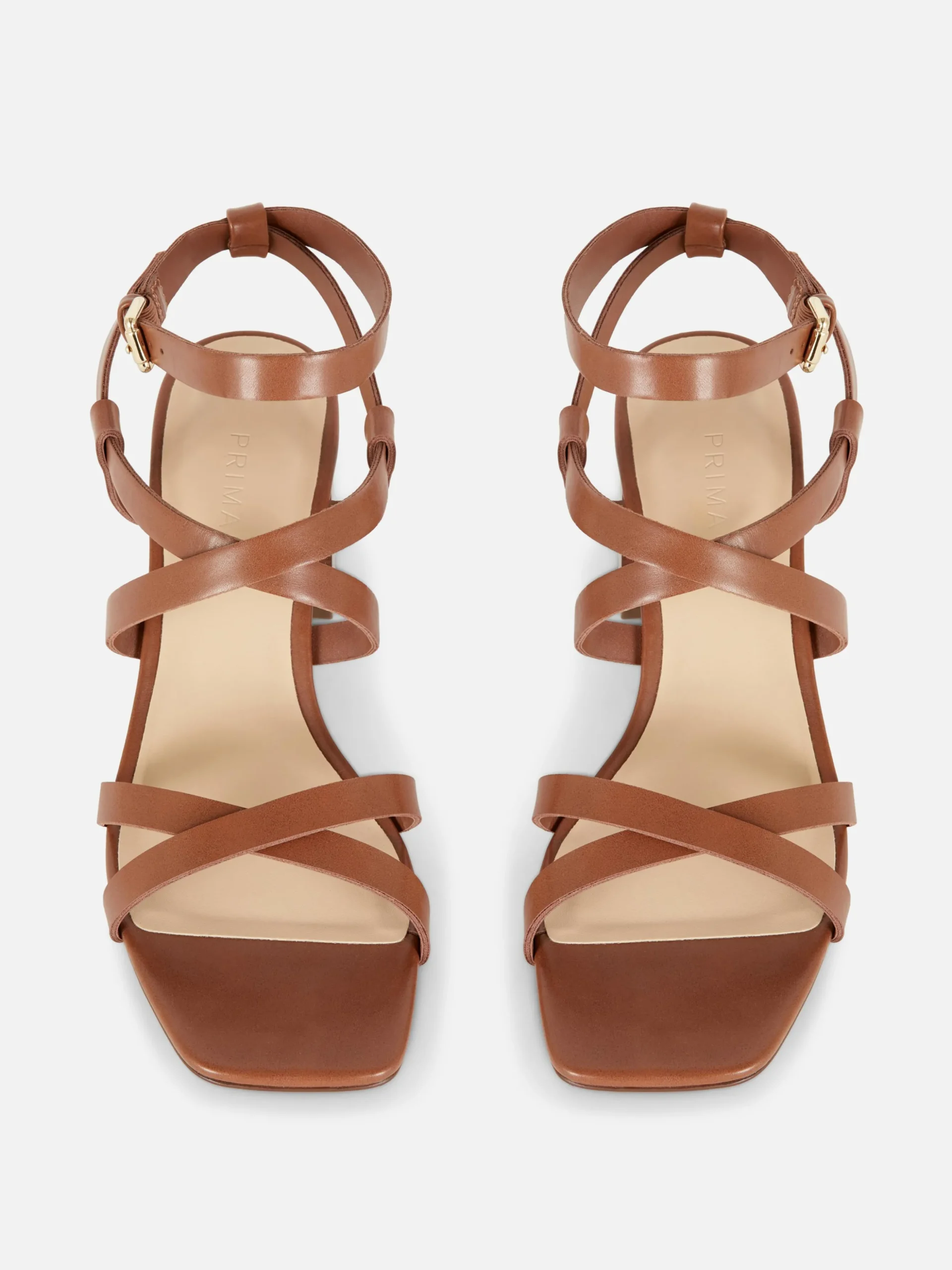 Sandálias Tacão Tiras Cruzadas