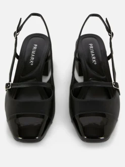 Sapatos Mary Jane Tacão Fecho Atrás