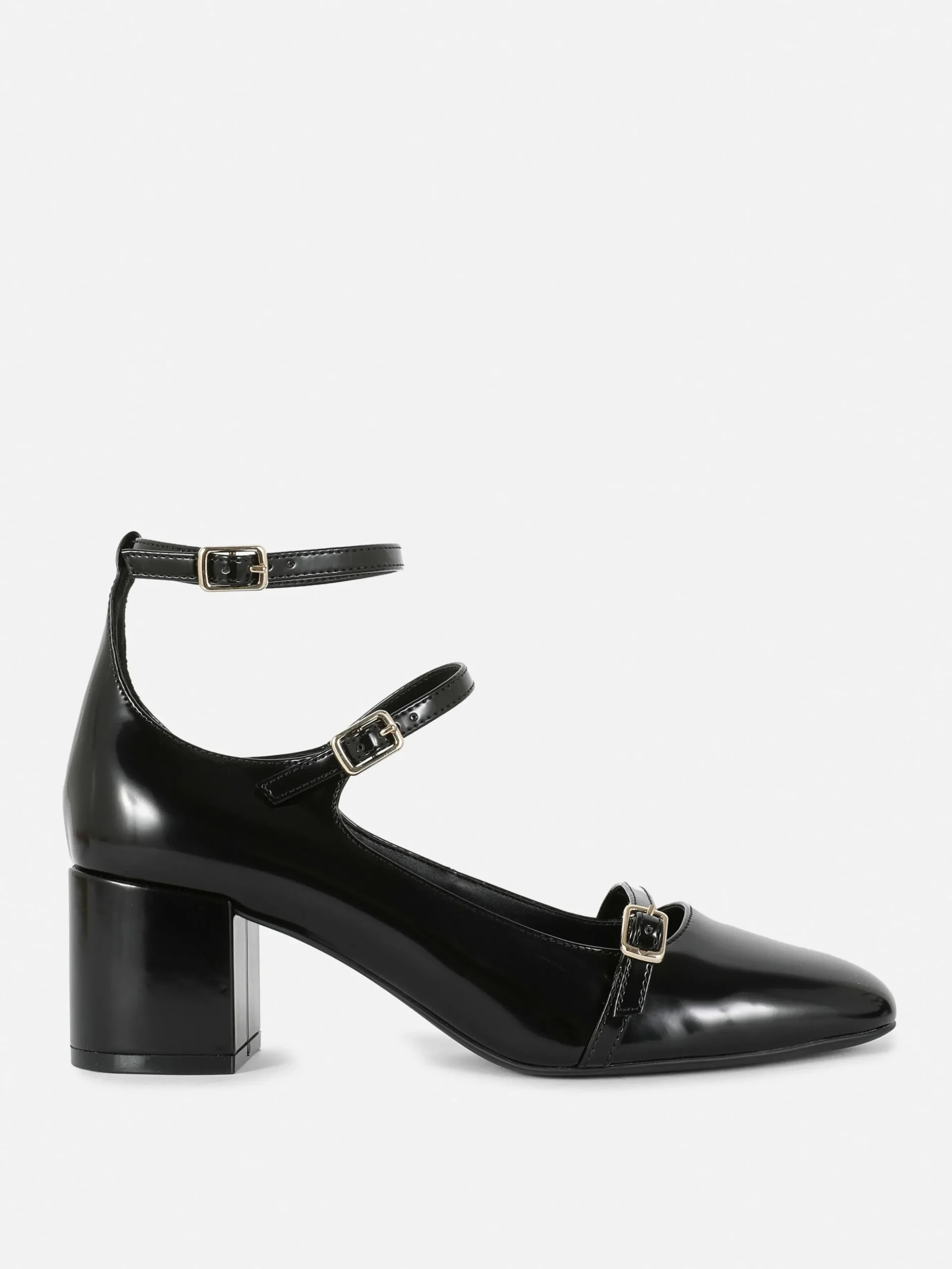 Sapatos Salto Alto Mary Jane Tira Tripla Rita Ora