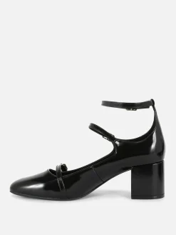 Sapatos Salto Alto Mary Jane Tira Tripla Rita Ora