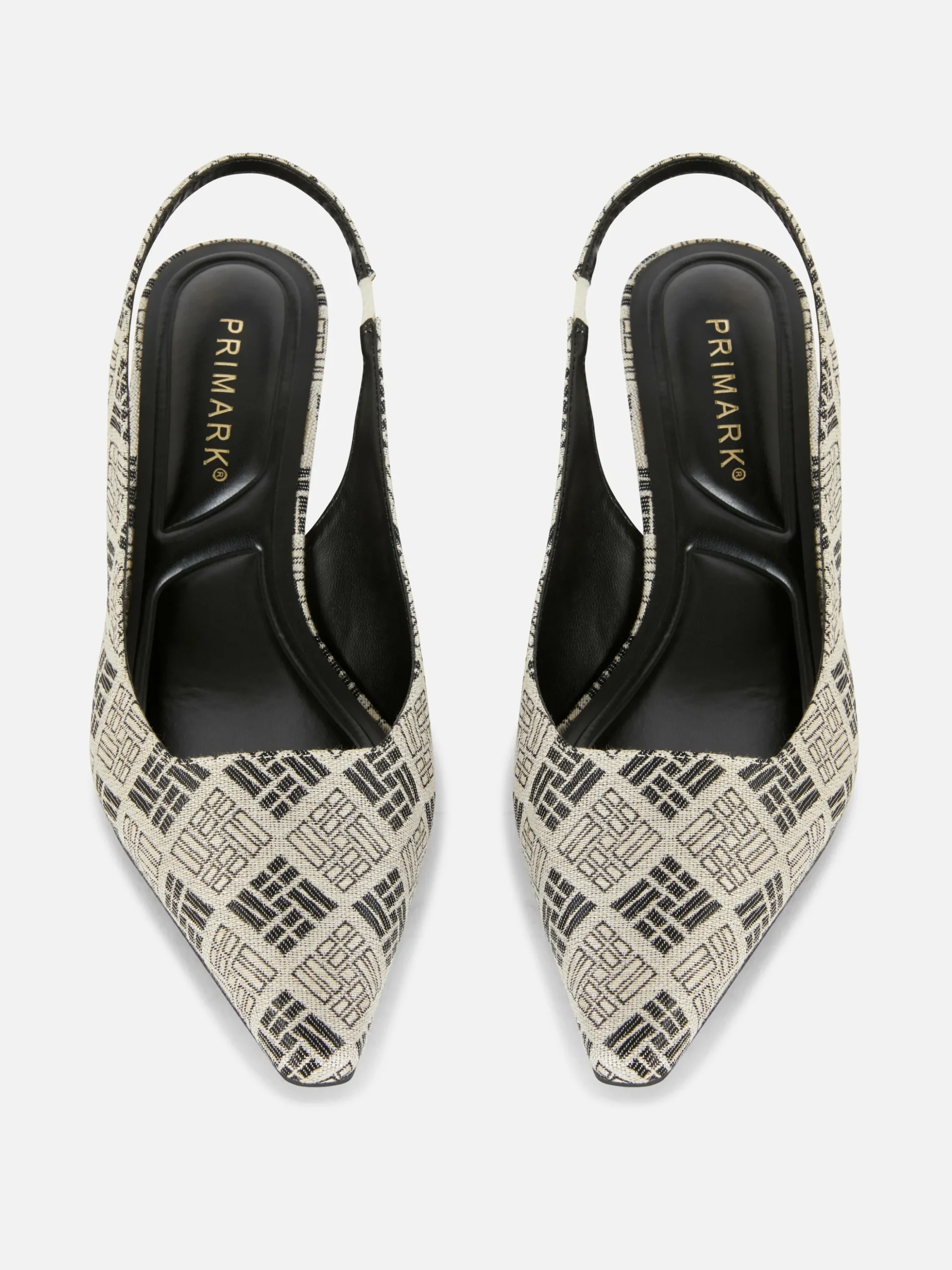 Sapatos Salto Médio Fecho Atrás Padrão Geométrico