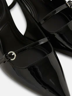 Sapatos Salto Médio Verniz Fivela