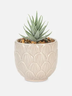 Suculenta Artificial Vaso Forma Alcachofra