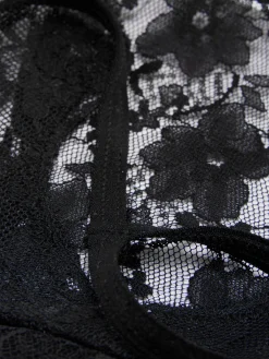 Tanga Fio Dental Renda Padrão Floral